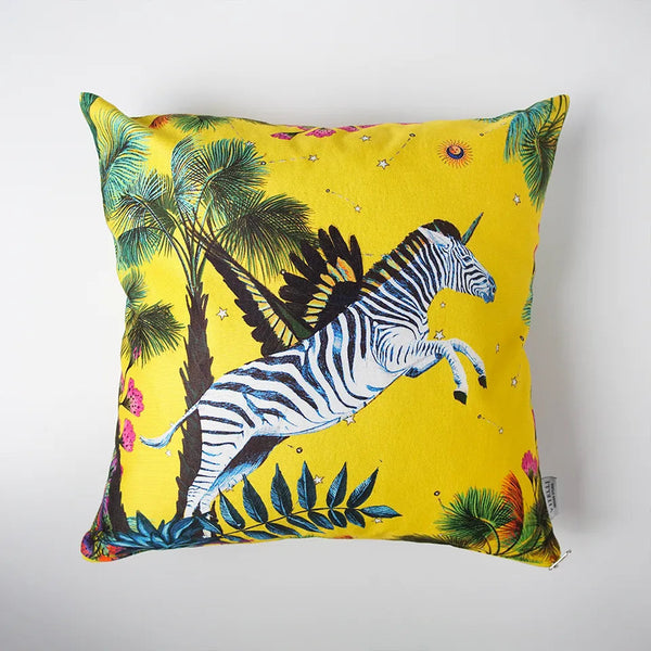 Wonderland Sarı Zebra Yastık Kılıfı